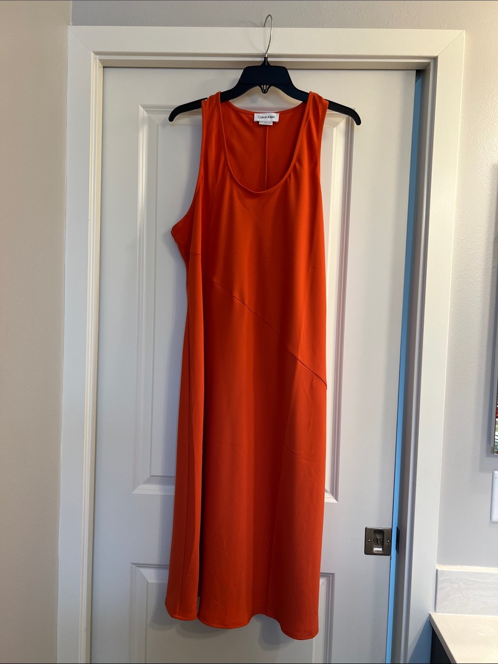 Calvin Klein Vibrant Orange Sleeveless Shift Dress